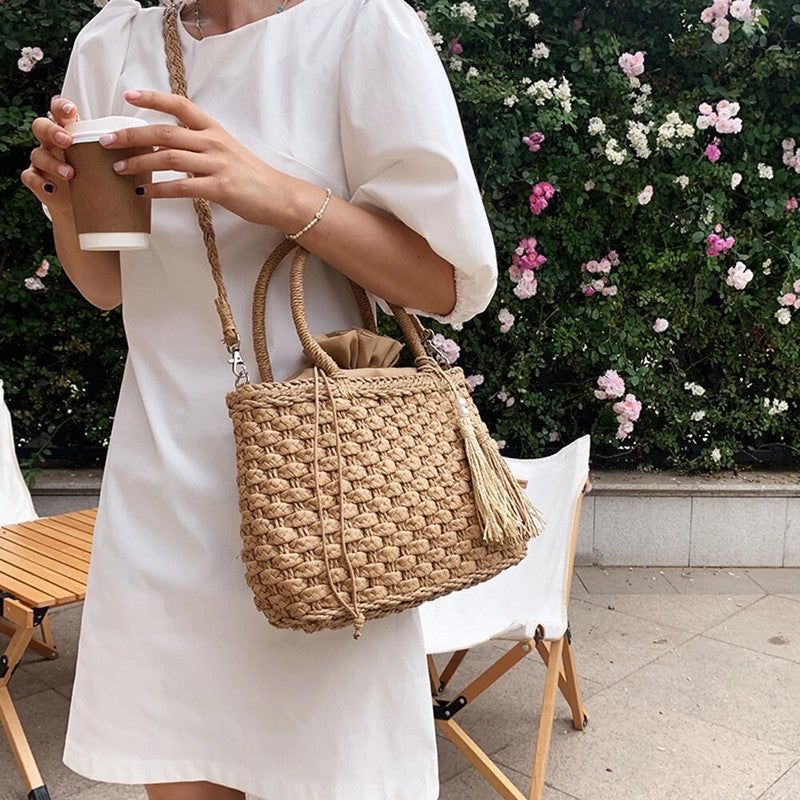 Sac en paille vintage