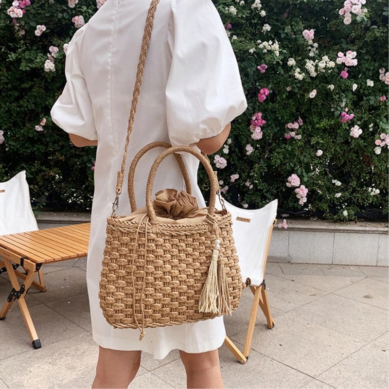 Sac en paille vintage