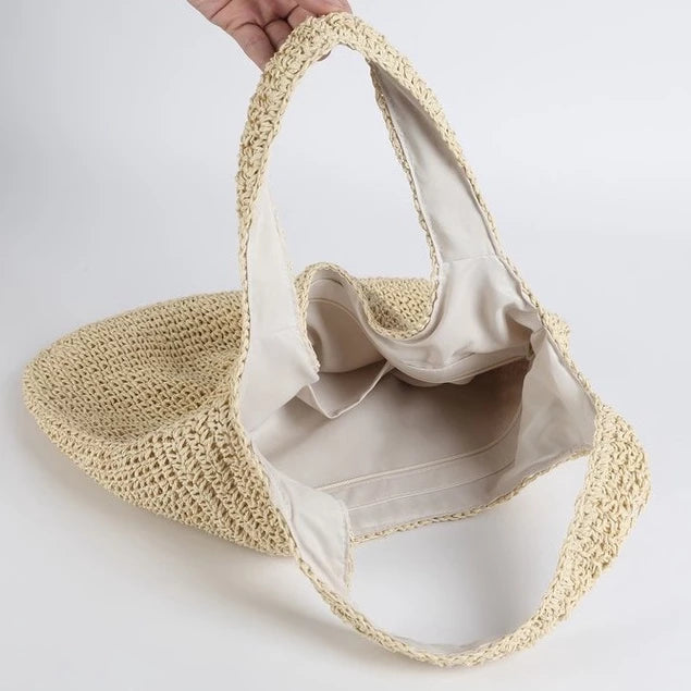 Sac en paille Hobo – Style Bohème