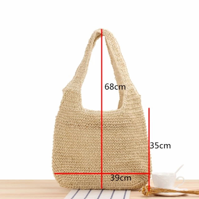 Sac en paille Hobo – Style Bohème