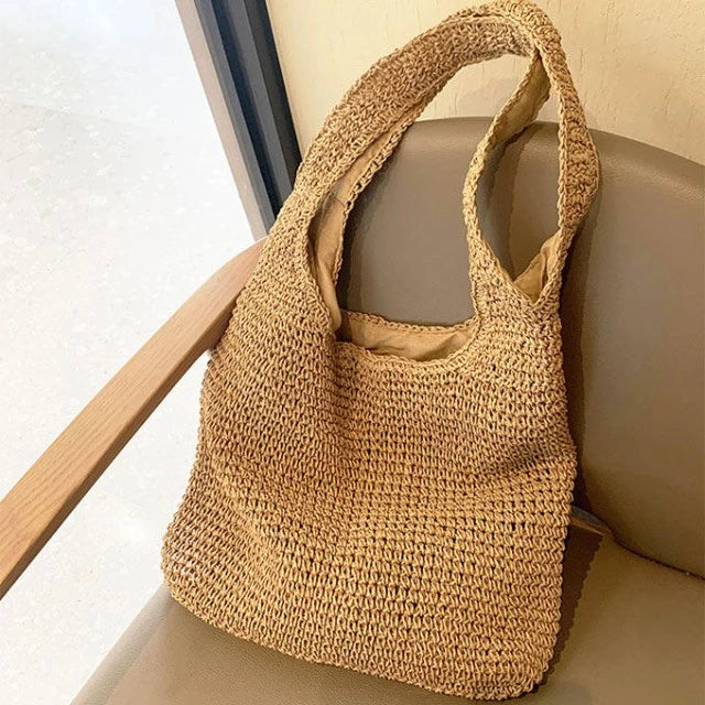 Sac en paille Hobo – Style Bohème