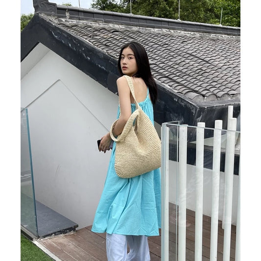 Sac en paille Hobo – Style Bohème